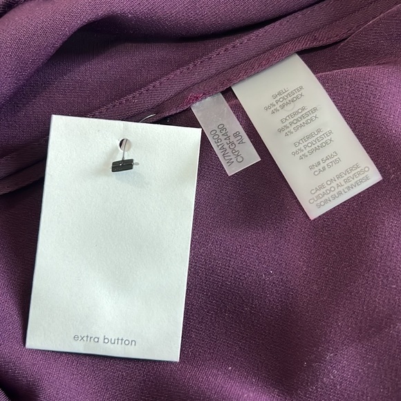 CALVIN KLEIN PURPLE BLOUSE SIZE 2X 2G 2TG - Picture 9 of 10